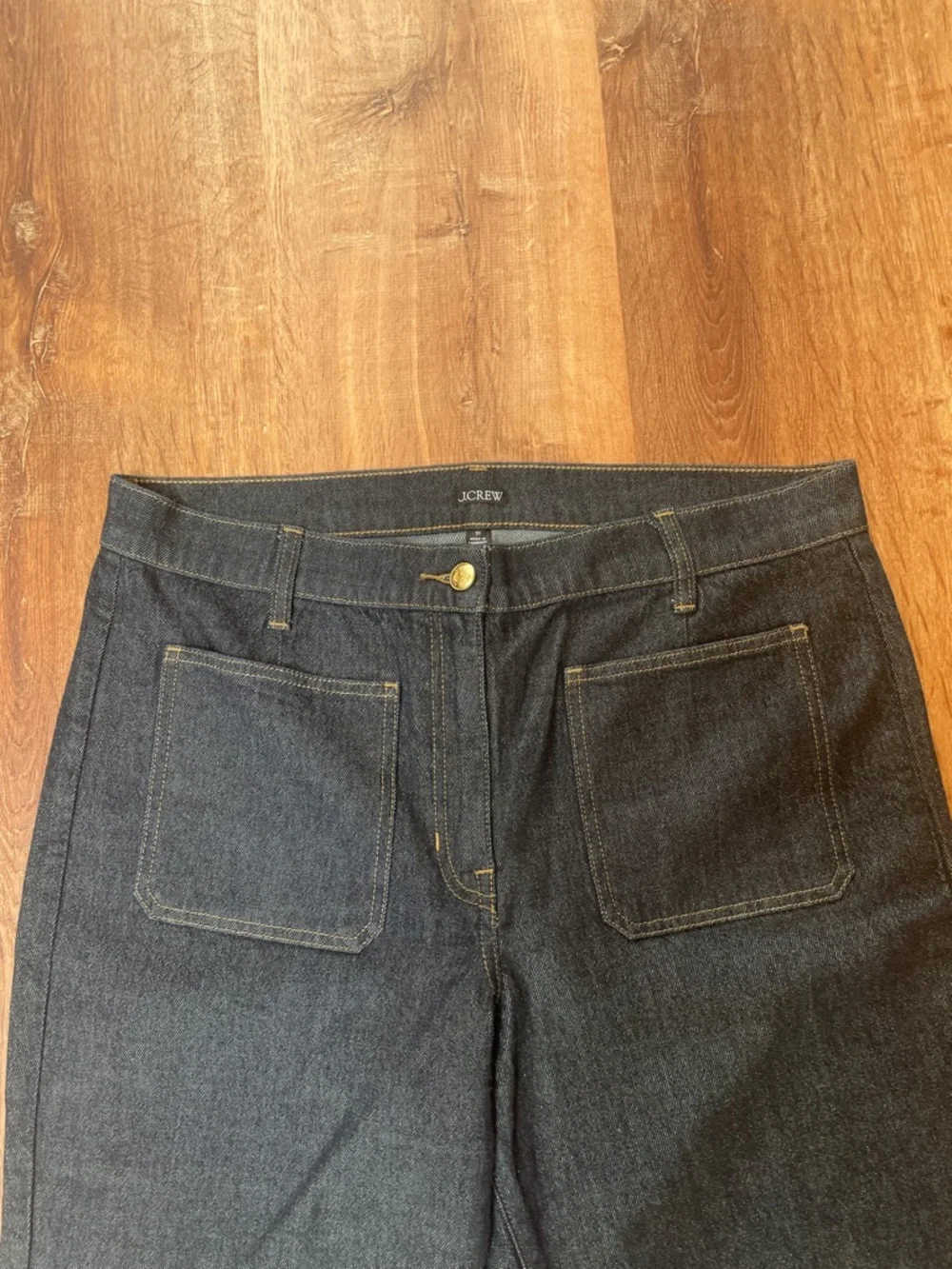J Crew High Rise Kickout Sailor Jeans Size 31 Blue Rinse Wash Flare #